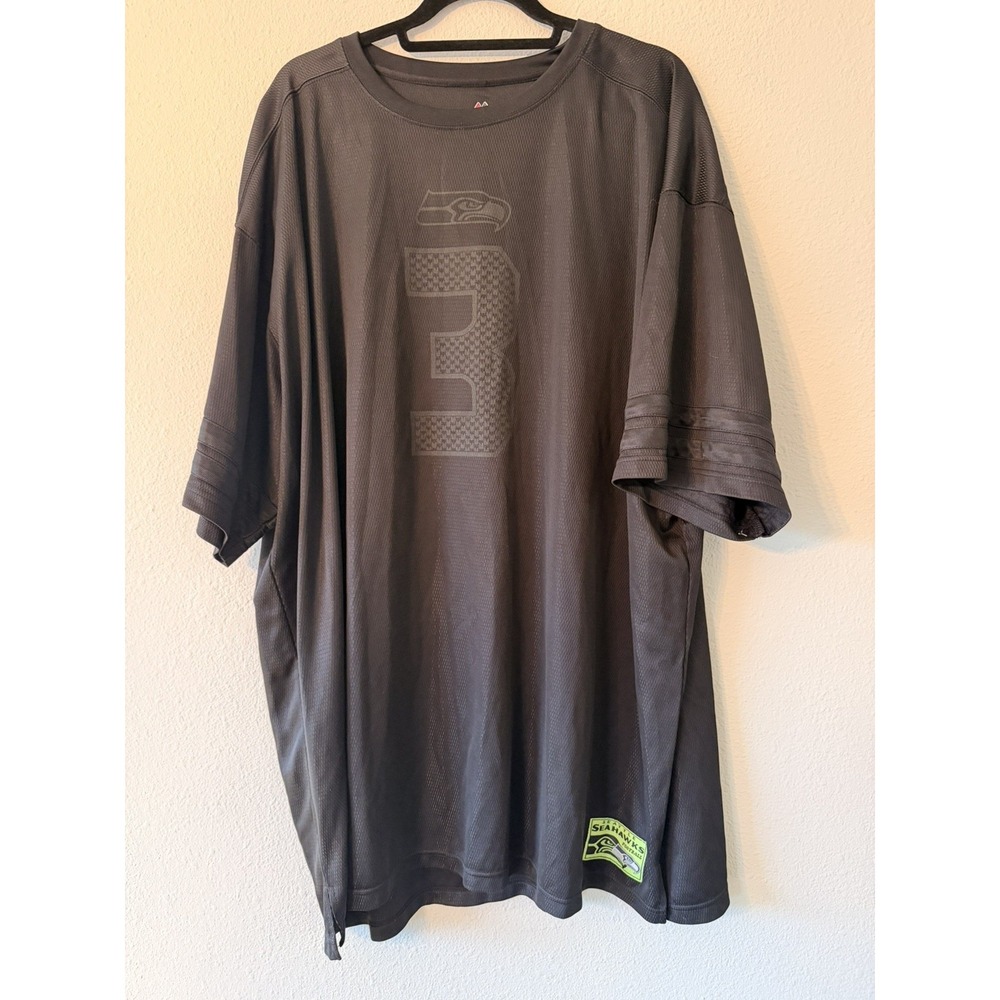 Mens Majestic Russell Wilson 3 NFL Seattle Seahawks Shirt Jersey Size‎ 4XT